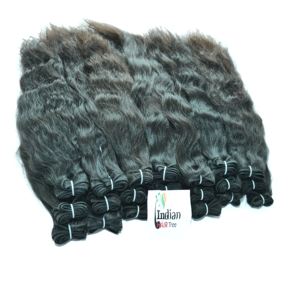 Extensions de cheveux humains vierges indiennes Remy péruviennes à double trame, aspect naturel à 100%, noires, ondulées, 8 pouces, étirées - Product Image 5