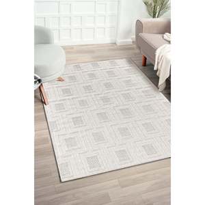 Alfombra de Área de Tejido Plano Kilim Beige de Fibra Sintética Duradera Netline Home Depot BR008 para Dormitorio, Estudio, Habitación Infantil para Uso Doméstico - Product Image 4