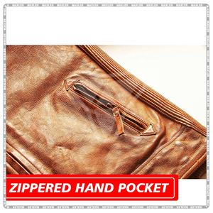 Chaqueta de cuero para Hombre | Chaqueta de motorista aprobada por CE | Chaqueta de cuero duradera para montar para todas las estaciones - Product Image 5