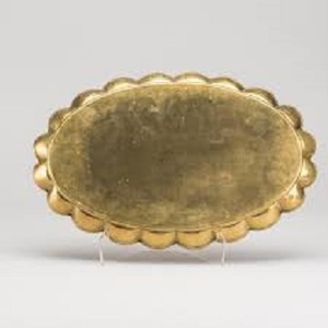 Bandejas de servicio de metal chapado en oro de latón de lujo diseño personalizado vajilla hecha a mano al por mayor restaurante comida desayuno bandeja de servicio - Product Image 1