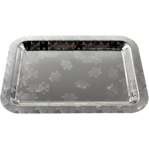 Bandeja de Servicio de Metal Elegante y Duradera con Acabado Espejo para Bodas y Hogar, Decoración con Estilo, Color y Logotipo Personalizables, Uso Multifuncional - Product Image 1