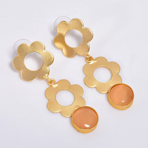 Cadeau mode filles bijoux de pierres précieuses en laiton plaqué or 14k bijoux faits à la main en laiton fabricant de bijoux de pierres précieuses personnalisé exportateur de bijoux - Product Image 5