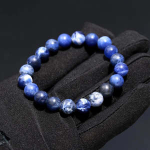 African Natural Blue Sodalite 8 mm Round Smooth <b>Gemstone</b> <b>Bracelet</b> 7 Inches Ball Shape for Gift - Product Image 1