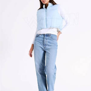 Ropa de invierno transpirable Precio bajo Crop Top Puffer Chaleco Cómodo Desgaste Sin mangas Crop Top Puffer Chaleco - Product Image 3