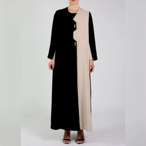 Venta al por mayor de lujo XXL satén seda Abaya elegante volante estilo personalizado vestido largo diseñado para niñas adultos tradicional musulmán - Product Image 6