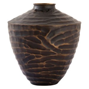 Vase à fleurs en métal robuste écologique au look attrayant de créateur fantaisie couleur noir et or Fournitures de décoration de table pour la maison et l'hôtel - Product Image 1