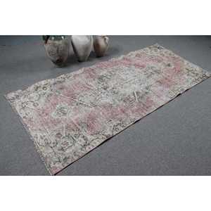 พรมวินเทจสไตล์ตุรกี ขนาด 3.6x8.2 ฟุต (110x250 ซม.) ลายต้นไม้และพืชสีแดง - Product Image 2