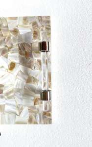 Plateau de service en coquillages naturels à succès en 2026 avec poignée en acrylique, plateau de rangement pour la décoration d'hôtel, plateau en nacre - Product Image 3