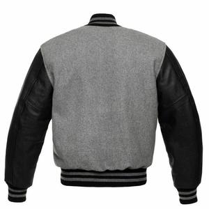 Classic Letterman Baseball Sports Wool & Genuine Leather Varsity Bomber Jacket - Product Image 3