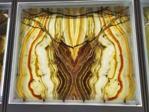 Bookmatch naturel de luxe livre ouvert translucide poli coloré rose arc-en-ciel onyx marbre dalles de pierre <span class=keywords><strong>prix</strong></span> usine - Product Image 4