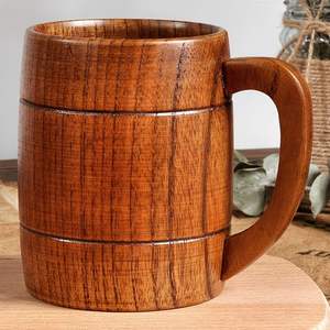 Taza de jarra de madera Vintage directa de fábrica para tazas de té de cerveza con logotipo personalizado taza de té de café de madera tazas de madera para fiesta de Navidad - Product Image 4