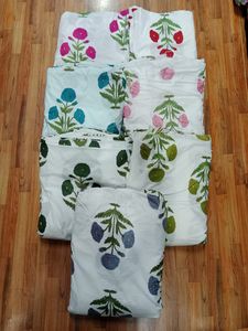 180gsm ผ้าฝ้ายอินเดียสำหรับเย็บชุดและกระเป๋าของเด็กผู้หญิงผ้าคอตตอนพิมพ์ลายดอกไม้ออร์แกนิกจำนวนมาก - Product Image 4