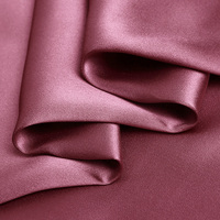 100% Sutra Mulberry 19mm Kain Satin Charmeuse Sutra Tenun Lebar 114cm Polos Mewah Merah untuk Sprei Pakaian Tidur Gaun Pernikahan Tas