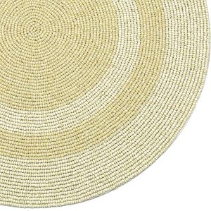 Handmade Glass <b>Beaded</b> <b>Placemat</b> for Wedding Gathering Occasional Decoration and Family Parties Celebration Off White Color - Product Image 2