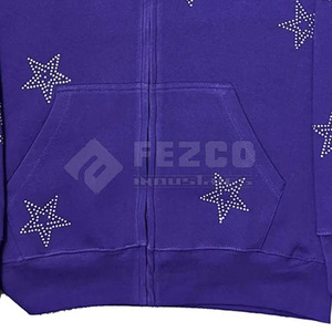 Nueva llegada invierno hombres strass polar Sudadera con capucha poliéster/algodón mezcla Streetwear pulóver moda Casual - Product Image 4