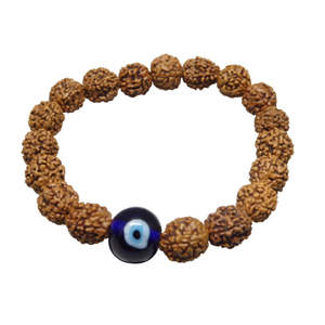 กำไลข้อมือลูกปัดละเอียด Evil Eye (Nazar Suraksha Kawach) 5 หน้า/รูปแบบ อินโดนีเซีย รูดราคาช หินธรรมชาติแท้ รับรองคุณภาพ สำหรับโหราศาสตร์ - Product Image 1