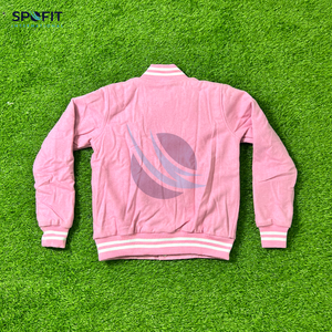 Veste universitaire de qualité supérieure pour hommes et femmes 100% laine couleur rose Couple vestes en gros Baseball Letterman vestes 2025 - Product Image 2