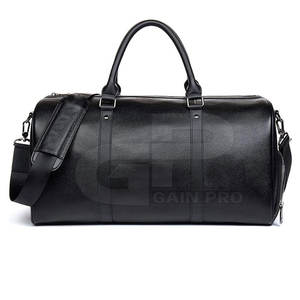 Sac de sport en cuir vintage à logo personnalisé Sac de voyage de grande capacité en cuir pleine fleur Sac de sport pour hommes - Product Image 1