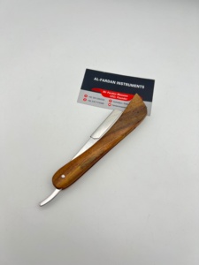 Al-Fardan Instruments Wooden Handle <b>Straight</b> Razor Stainless Steel Changeable Single Blade For Barber Shop Face Shaving Beard - Product Image 6