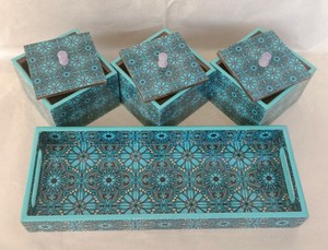 Plateau de service en bois antique décoratif pour les fêtes, plateau de service de buffet de haute qualité, élégant plateau en bois - Product Image 4