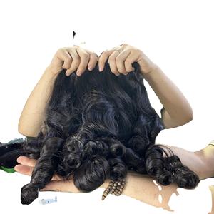 Trending <b>2023</b> Human Hair Wigs Human Hair Bouncy Curly Double Drawn Remy Hair Virgin Lace Frontal Wigs - Product Image 2