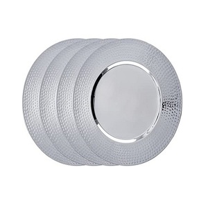 Assiette de présentation en acier inoxydable couleur argent de qualité supérieure, forme ronde, sous-assiette pour usage en restauration - Product Image 5