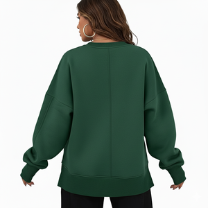 Sweat-shirt brodé Streetwear en relief pour femmes, pull-over à col ras du cou en polaire, sweat-shirt imprimé bouffant, nouvel arrivage - Product Image 4