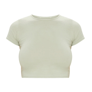 เสื้อยืดครอปท็อปผู้หญิง OEM 2026 คุณภาพพรีเมียม สำหรับฤดูร้อน แขนสั้น คอกลม ผ้าฝ้าย 100% แห้งเร็ว ระบายอากาศดี เป็นมิตรต่อสิ่งแวดล้อม - Product Image 4