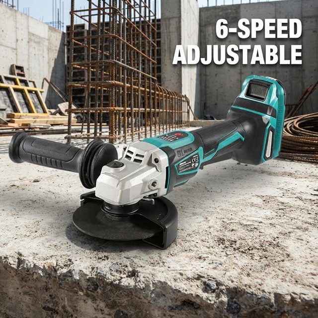 LIANGYE 20V Brushless Cordless Angle Grinder 125mm 10000RPM High Torque Industrial Power Tool with 6-Speed Variable Control