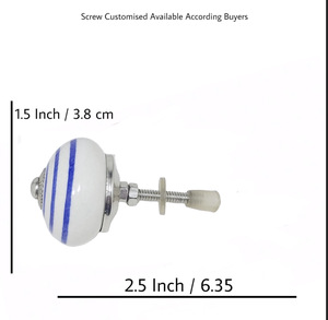 Poignées de tiroir en céramique blanche à rayures bleues, style industriel, pour salon, appartement, cuisine, chambre, armoire, vente chaude - Product Image 4