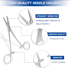ชุดฝึกเย็บแผลทางการแพทย์แบบครอบคลุมสำหรับนักเรียนแผ่นซิลิโคนขนาดใหญ่ที่มีบาดแผลก่อนตัด14ชิ้นและชุดเครื่องมือเหล็กด้วยมือ - Product Image 3