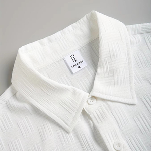 2026 New Arrival Men's Casual Summer Two-Piece <b>Set</b> Customized Colors Short Sleeve Shirt Shorts Buttons Outerwear <b>Set</b> For Unisex - Product Image 3