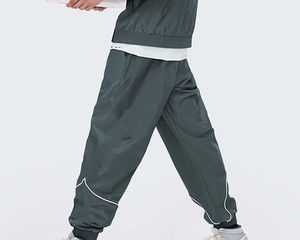 Vêtement décontracté de haute qualité, veste légère à fermeture éclair, pantalon en polyester/nylon, lignes réfléchissantes, coupe-vent surdimensionné, survêtement uni - Product Image 4