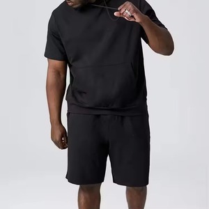 Ensemble sweat à capuche et short décontracté pour homme, brodé, séchage rapide, logo personnalisé, respirant, manches longues, tricoté en molleton 100% pour l'hiver, vente en gros - Product Image 2