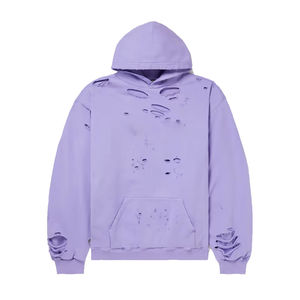 Sudadera con Capucha Negra Desgastada para Hombre, Diseño Personalizado, Estilo Básico, Mezcla de Algodón, Ropa Urbana, Marca Privada, Sudaderas con Capucha Desgastadas para Hombre - Product Image 1