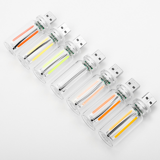 5V Mini USB Car LED Touch Control Interior Filament Light Atmosphere Night Incandescent Decorative Glass Bottle Edison Bulb