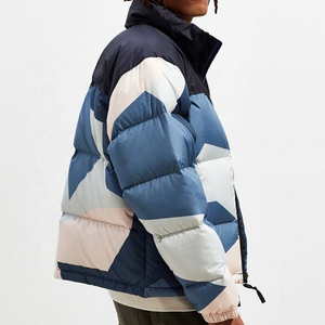 Blouson d'hiver matelassé pour homme, coupe-vent et respirant, en toile, col montant, fermeture éclair intégrale, logo personnalisé, style streetwear, fabrication en gros en usine - Product Image 6