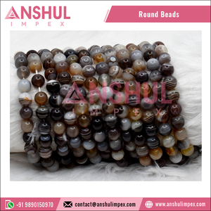 Cuentas redondas de ágata de Botsuana, 10mm, piedras preciosas, hebras de cuentas de India, venta al por mayor - Product Image 2