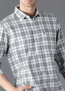 Chemise à carreaux coupe ajustée décontractée pour homme 100% coton col étalement respirant tissage tricoté imprimé teint uni Service OEM disponible - Product Image 3