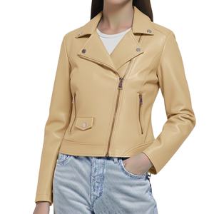 Plain Stand Collar Zipper Closure Size Luxury <b>Women's</b> Fit Winter <b>Top</b> Jacket Custom Design New Style Genuine Real <b>Leather</b> Premium - Product Image 2