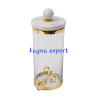 Bocal cylindrique personnalisé en acier inoxydable, écologique, de qualité alimentaire, classique, avec couvercle poli, motif floral doré et blanc, 301-400 ml