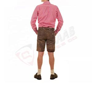Custom Logo and Design Latest German-Bavarian Men's-traditional Goatskin-Leather Bavarian-Embroidery-suits <b>Shorts</b> With-<b>Belts</b> - Product Image 5