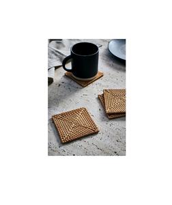Handmade Woven Rattan Tea Coaster Sets Designer <b>Wicker</b> Coaster for Drinking Mug Glass Tea Cup Coaster Mats and Pads <b>Placemats</b> - Product Image 3