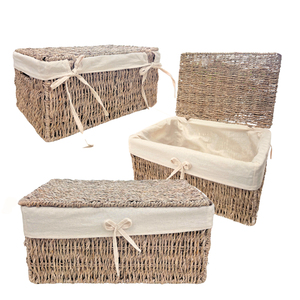 Cesta rectangular de algas marinas con tapa, el regalo perfecto para entusiastas de la cocina - Product Image 1