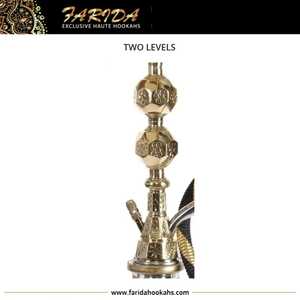 Mini Narguile Egipcia Tradicional Premium, Diseño Único, Latón Macizo, Farida de Dos Niveles, Grabado a Mano, Estilo Laca de Lujo, Shisha - Product Image 2
