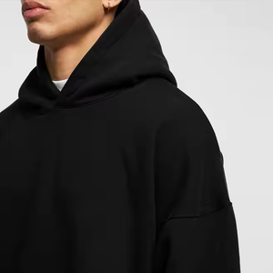 Nouveau Hoodie d'Hiver Homme OEM Personnalisé, 100% Coton Lourd, Coupe Oversize Boxy à Épaules Tombantes, Style Hip Hop, Vierge, Court - Product Image 2