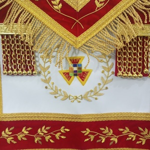 NEW MASONIC ROYAL ARCH <strong>PHP</strong> <strong>PAST</strong> <strong>HIGH</strong> <strong>PRIEST</strong> <strong>APRON</strong> <strong>WITH</strong> COLLAR &amp; JEWEL RED-HSE - Product Image 5