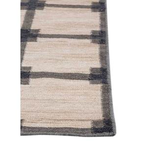 Tapis en laine tissée plate beige et marron classiques faits à la main Alhambra ADWL-13125 pour usage domestique - pour couloir rectangulaire ou chambre à coucher - Product Image 4