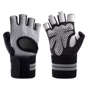 Sports Half Finger Breathable Lightweight UV Protection Hand Grips Gloves for Gym <b>Weight</b> Lifting - Product Image 4