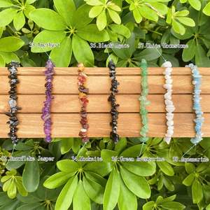 Handmade Beaded <b>Bracelets</b> Natural Crystal Chips <b>Stacking</b> Healing Gemstone Jewelry Stretchy Gemstone Chip Loose Gemstones - Product Image 1